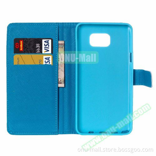 Cheap Price Creative Designs Leather Leather Case for Samsung Galaxy Note 5 Edge Cover with Card Slots